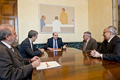 Reunión del consejero Morrás con los delegados para Navarra del Poder Judicial