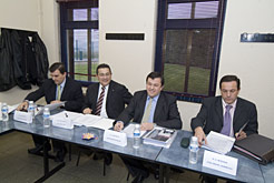 El jefe de la Policía Foral, Alfonso Díez, y el director general de Interior, Juan Ramón Rábade