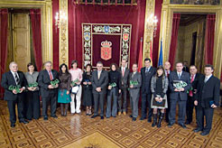 El Presidente Sanz, junto a todos los galardonados.