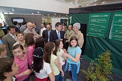 El consejero Burguete, durante la apertura de la exposición.