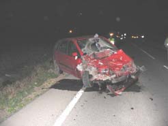 coche accidentado en carretera