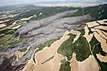 Imagen aérea de la zona afectada.