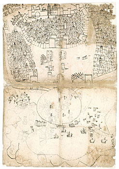 Mapa del Archivo exhibido en Túnez.