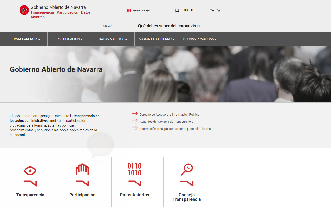 imagen Web de Gobierno Abierto de Navarra.